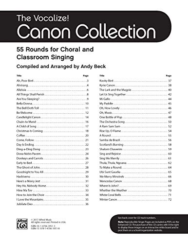 The Vocalize! Canon Collection: 55 Rounds for Choral and Classroom Singing, Book & Enhanced CD