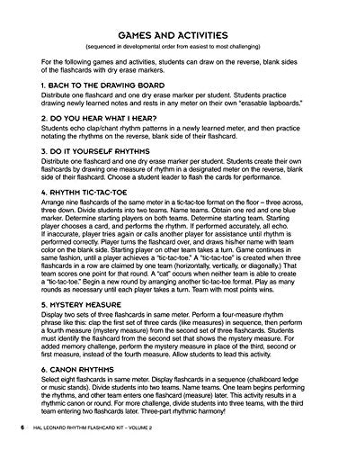 Rhythm Flashcard Kit Volume 2  Whole Group Music Activities for Classroom Learning  64 Laminated Cards with Games for Rhythm Reading and Notation Practice (Hal Leonard Rhythm Flashcard Kit)