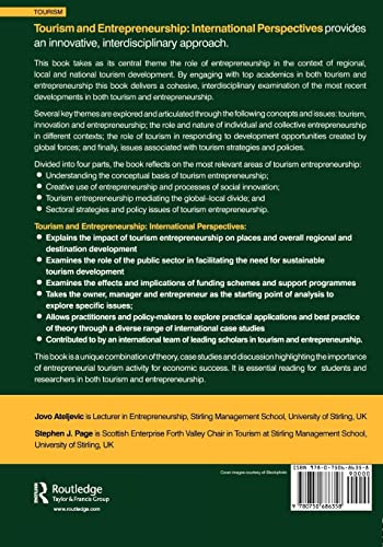 Tourism And Entrepreneurship (Advances in Tourism Research)