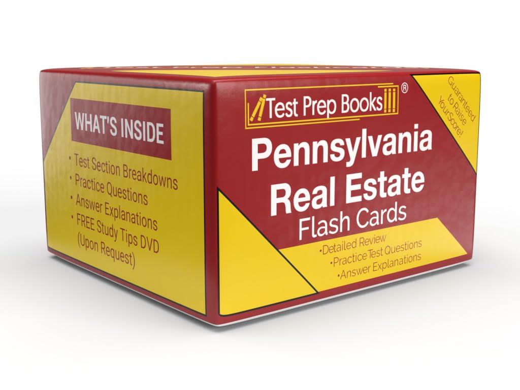 Pennsylvania Real Estate Study Cards: Pennsylvania Real Estate License Exam Prep 2025-2026 with Practice Test Questions [Full Color Cards]