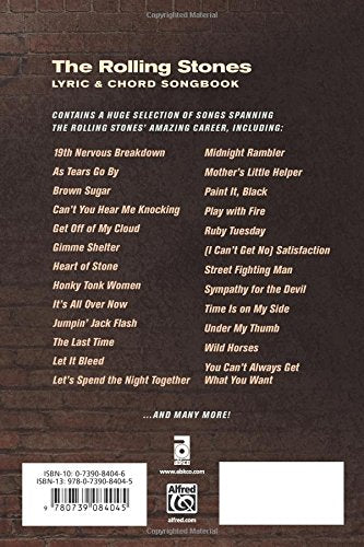 Rolling Stones -- Lyric & Chord Songbook