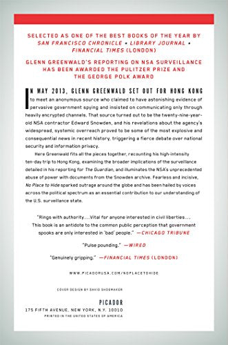 No Place to Hide: Edward Snowden, the NSA, and the U.S. Surveillance State