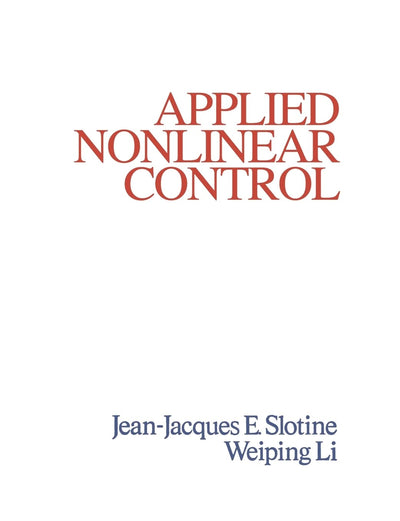 Applied Nonlinear Control