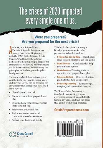 Crisis Preparedness Handbook: A Comprehensive Guide to Home Storage and Physical Survival — back cover