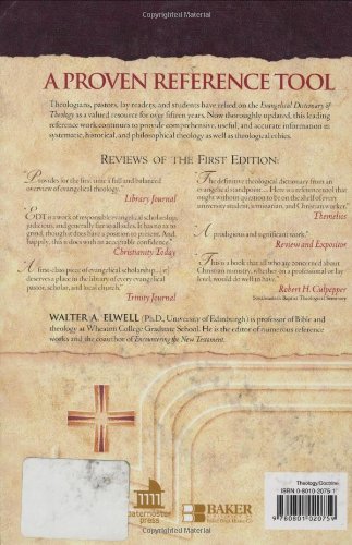 Evangelical Dictionary of Theology (Baker Reference Library) — back cover