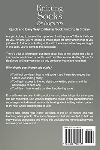 Knitting Socks for Beginners: Quick and Easy Way to Master Sock Knitting in 3 Days (Sock Knitting Patterns in Black&White)