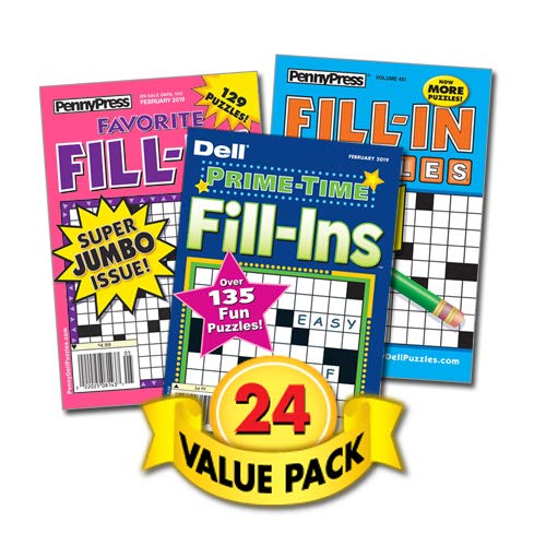 Word Fill-In Puzzle Books for Teens, Adults & Seniors - 24 Pack [Paperback] Penny Press/Dell Magazines
