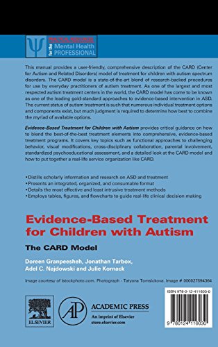 Evidence-Based Treatment for Children with Autism: The CARD Model (Practical Resources for the Mental Health Professional)