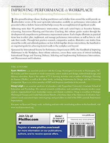 Handbook of Improving Performance in the Workplace, The Handbook of Selecting and Implementing Performance Interventions