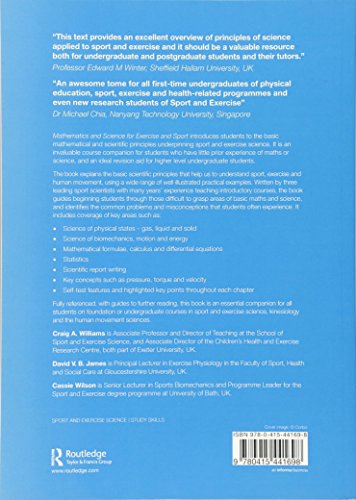 Mathematics and Science for Exercise and Sport