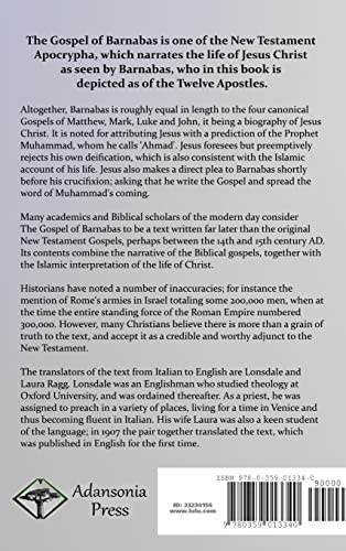 The Gospel of Barnabas: The Biography of Jesus Christ, as Recounted in New Testament Apocrypha (Hardcover)