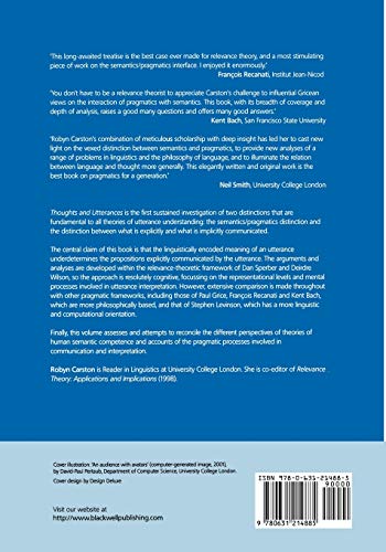 Thoughts and Utterances: The Pragmatics of Explicit Communication