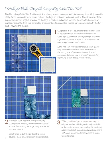 Curvy Log Cabin Quilts: Make Perfect Curvy Log Cabin Blocks Easily with No Math and No Measuring (Landauer) 8 Unique Projects with Step-by-Step Photos & Instructions, Yardage, and Cutting Charts