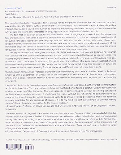 Linguistics: An Introduction to Language and Communication, 6th edition — back cover