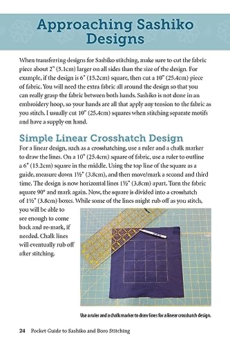 Pocket Guide to Sashiko and Boro Stitching: Carry-Along Reference to Stitches, Tools, and Projects (Landauer) Detailed How-To, 2 Step-by-Step Projects, Design Examples, History, and More