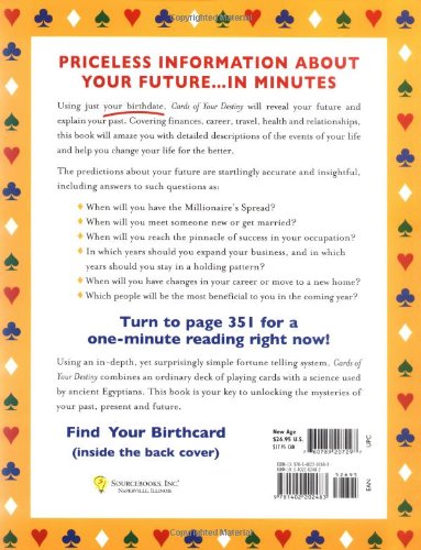 Cards of Your Destiny: What Your Birthday Reveals About You & Your Past, Present & Future — back cover