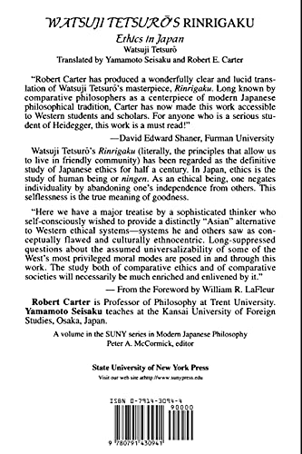 Watsuji Tetsuro's Rinrigaku: Ethics in Japan (Suny Series in Modern Japanese Philosophy)
