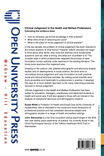 Clinical Judgement In The Health And Welfare Professions: Extending the Evidence Base