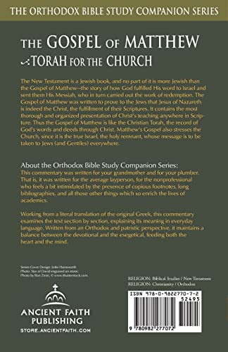 Gospel of Matthew: The Torah for the Church (Orthodox Bible Study Companion)