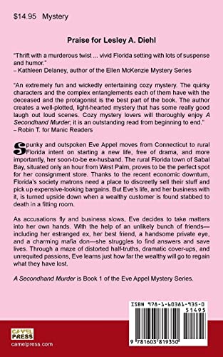 A Secondhand Murder (Eve Appel Mystery) — back cover