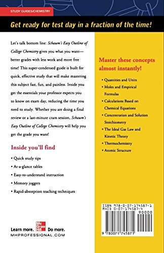 Schaum's Easy Outlines of College Chemistry, Second Edition (Schaum's Easy Outlines College Chemistry)