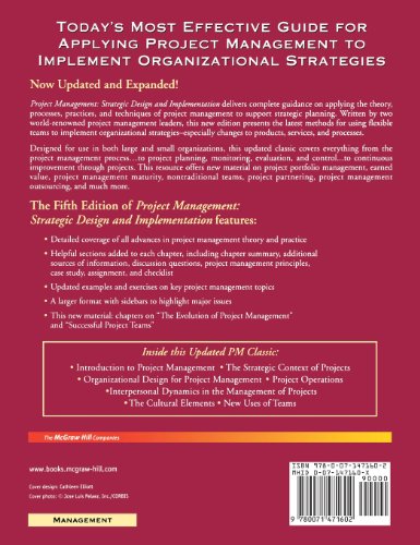Project Management: Strategic Design and Implementation