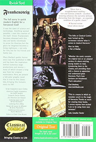 Frankenstein The Graphic Novel: Quick Text (Classical Comics)