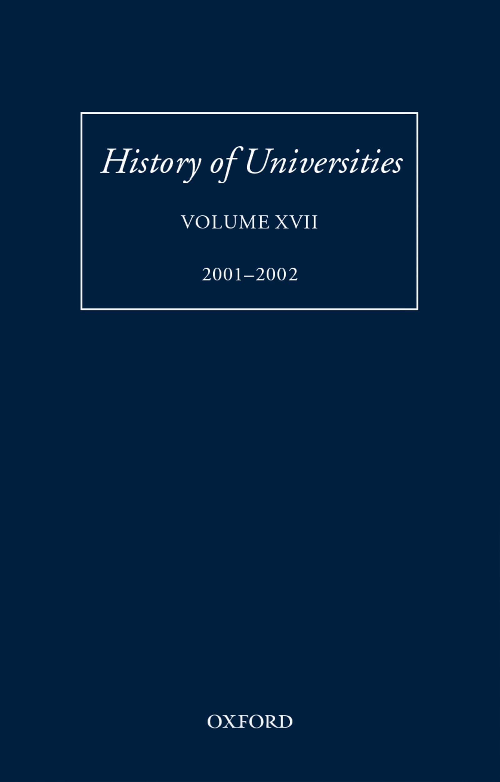 History of Universities: Volume XVII (History of Universities Series)
