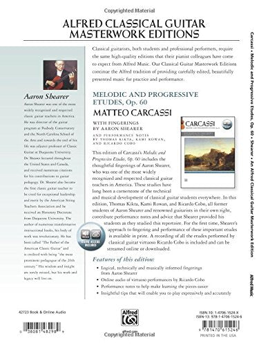 Carcassi -- Melodic and Progressive Etudes, Op. 60: An Alfred Classical Guitar Masterwork Edition, Book & Online Audio (Alfred Classical Guitar Masterworks)