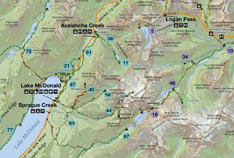 Day Hikes of Glacier National Park Map Guide