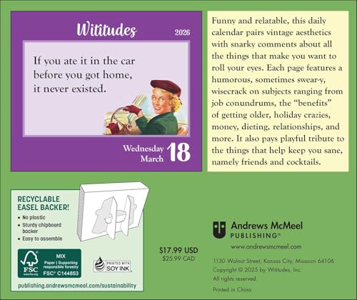 Wititudes 2026 Day-to-Day Calendar: Some Things Are Best Said with an Eye Roll