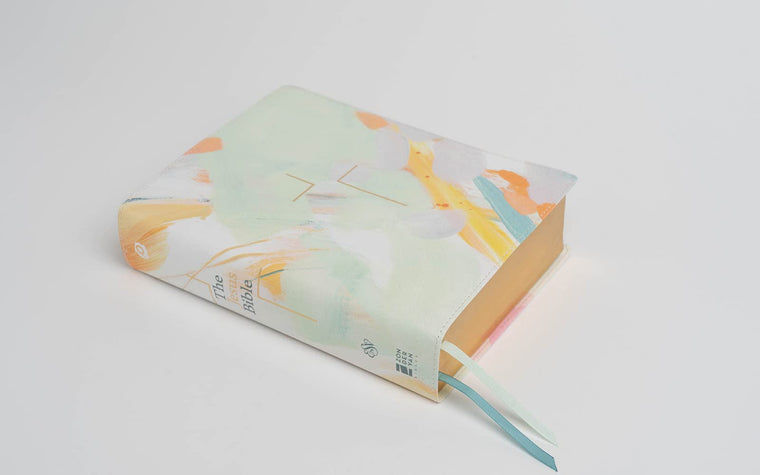 The Jesus Bible Artist Edition, ESV, Leathersoft, Multi-color/Teal — back cover