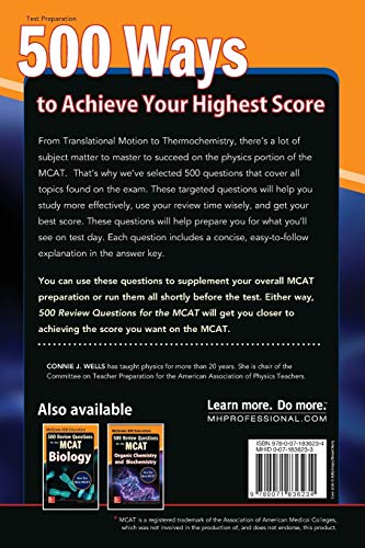 McGraw-Hill Education 500 Review Questions for the MCAT: Physics (McGraw-Hill's 500 Questions)