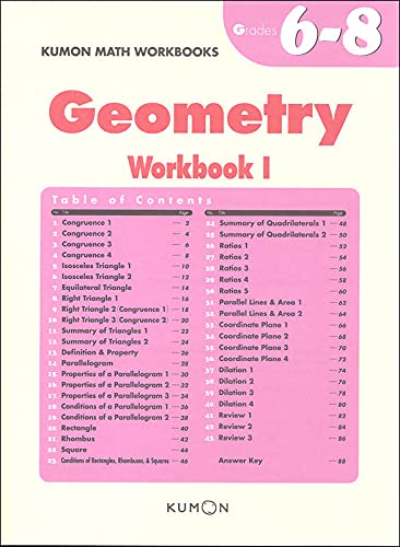 Kumon Geometry-Grades 6-8 (Kumon Middle School Math Workbooks) (Kumon Math Workbooks)