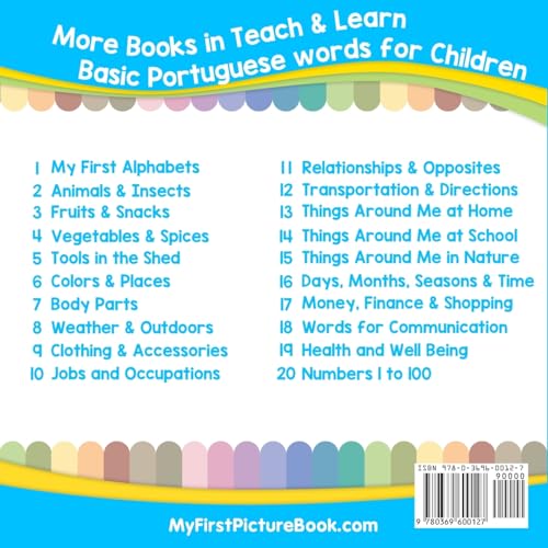 My First Portuguese Alphabets Picture Book with English Translations: Bilingual Early Learning & Easy Teaching Portuguese Books for Kids (Teach & Learn Basic Portuguese words for Children)