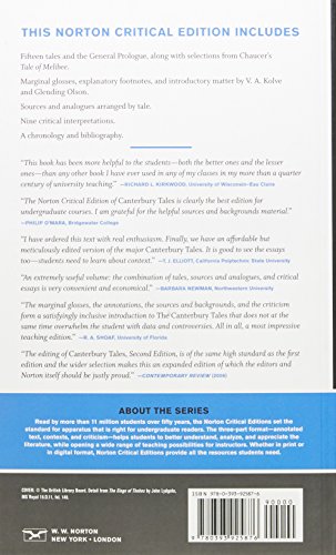 The Canterbury Tales: Fifteen Tales and the General Prologue : Authoritative Text Sources and Backgrounds Criticism