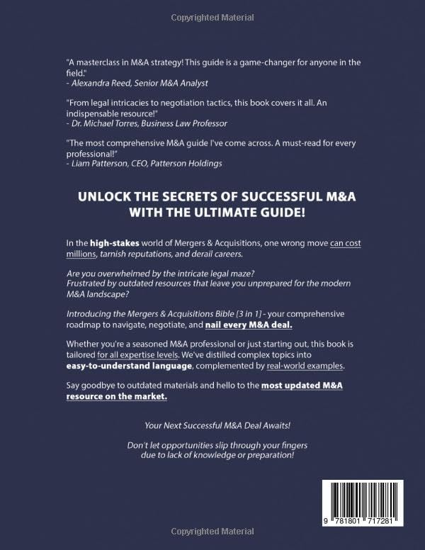 Mergers & Acquisitions Bible: [3 in 1] The Most Updated and Practical Guide to the M&A Process