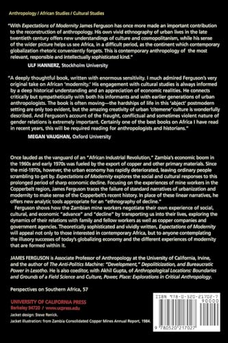 Expectations of Modernity: Myths and Meanings of Urban Life on the Zambian Copperbelt (Perspectives on Southern Africa) (Volume 57)