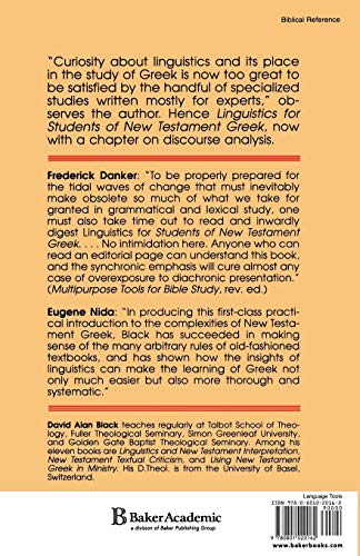 Linguistics for Students of New Testament Greek: A Survey of Basic Concepts and Applications