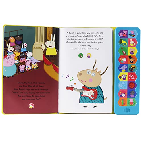 Peppa Pig - Peppa's Talent Show 18-Button Interactive Sound Book - Peppa, George, Mummy, Daddy, and More! - PI Kids