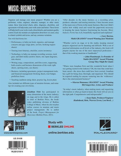 Music Industry Forms: The 75 Most Important Documents for the Modern Musician (Music: Business)