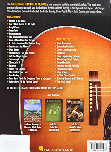 Hal Leonard Folk Guitar Method Learn to Play Rhythm and Lead Folk Guitar with Step-by-Step Lessons and 20 Great Songs - Book/Online Audio