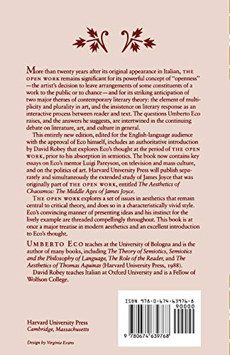 The Open Work by Eco, Umberto