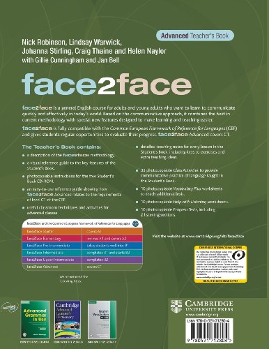 face2face Advanced Teacher's Book — back cover