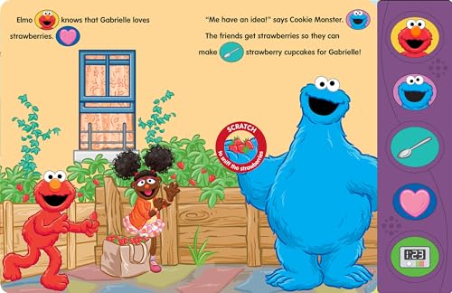 Sesame Street Elmo, Cookie Monster, and More! - Elmos Bake Sale - Scratch and Sniff Sound Book - Fun Sensory Experience - PI Kids