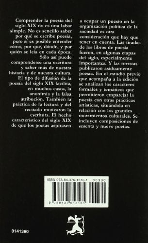 Poesia Espanola Del Siglo Xix — back cover