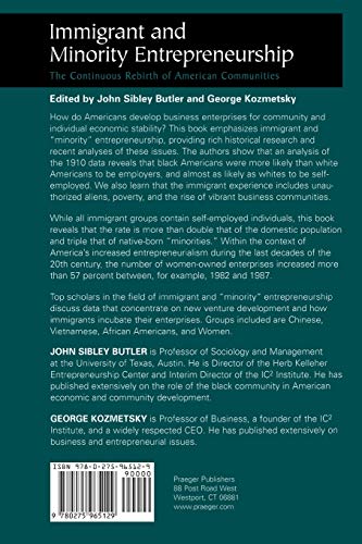 Immigrant and Minority Entrepreneurship: The Continuous Rebirth of American Communities