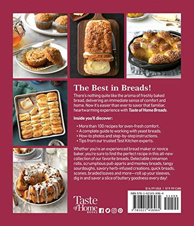 Taste of Home Breads: 100 Recipes for Oven-Fresh Loaves, Rolls, Biscuits, and More - Spiral-Bound, Baking for All Skill Levels (Taste of Home Baking)