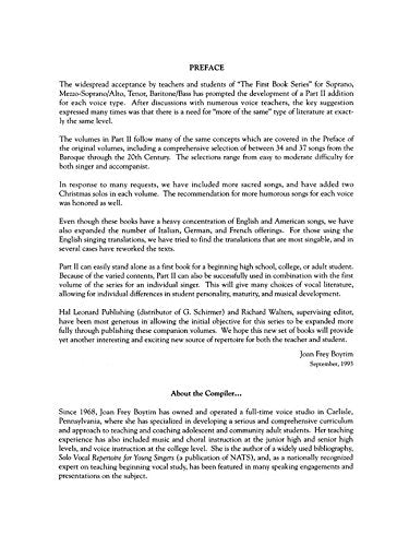 The First Book of Soprano Solos - Part II  Book and Online Audio  Schirmer Vocal Collection  Classical Songs for Soprano Voice with Piano ... Training Book (First Book of Solos Part II)