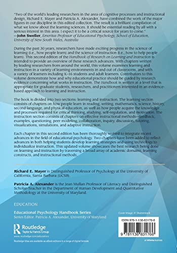 Handbook of Research on Learning and Instruction (Educational Psychology Handbook)